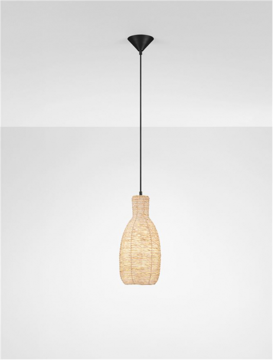 Pendul Nova Luce ONA 9586626 Natural Corn Skin Rope Sandy Black Steel Base E27 1x12W IP20 [4]
