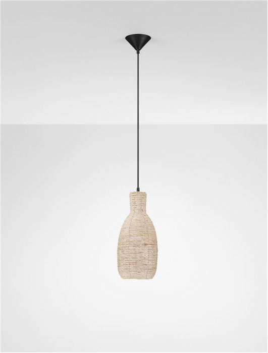 Pendul Nova Luce ONA 9586626 Natural Corn Skin Rope Sandy Black Steel Base E27 1x12W IP20 [3]