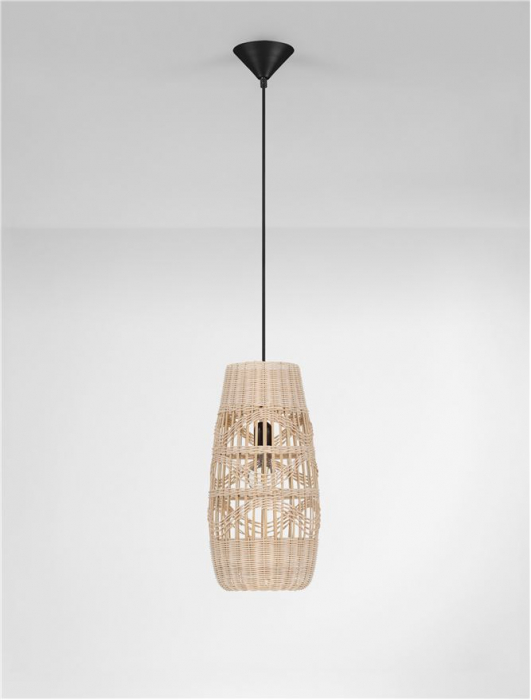Pendul Nova Luce RIU 9586631 Natural Rattan & Bamboo Sandy Black Steel Base E27 1x12W IP20 [3]