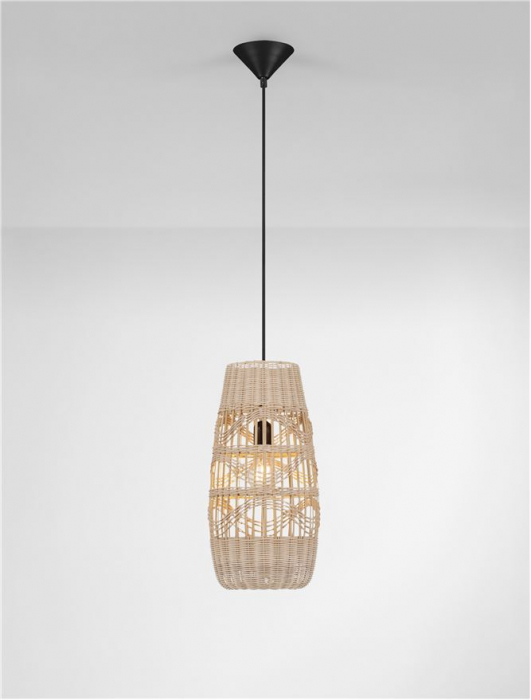 Pendul Nova Luce RIU 9586631 Natural Rattan & Bamboo Sandy Black Steel Base E27 1x12W IP20 [4]