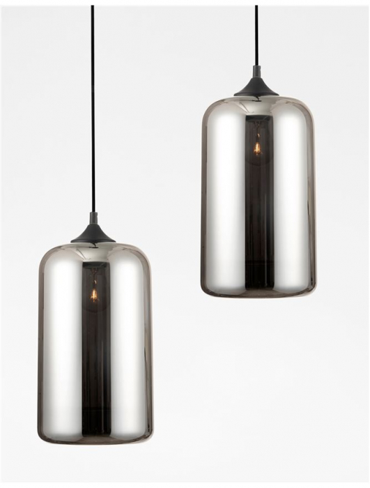 Pendul Nova Luce SAVAZ E27 1x12W   Chrome Glass Black Metal Black Fabric Wire IP20 [2]