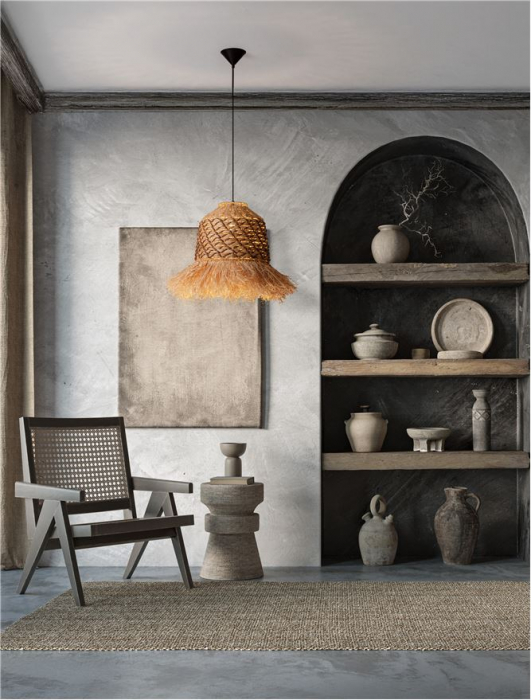 Pendul Nova Luce SORELLO 9586614 Natural Water Hyacinth & Raffia Natural & Brown Rope Sandy Black Steel Base E27 1x12W IP20 [2]