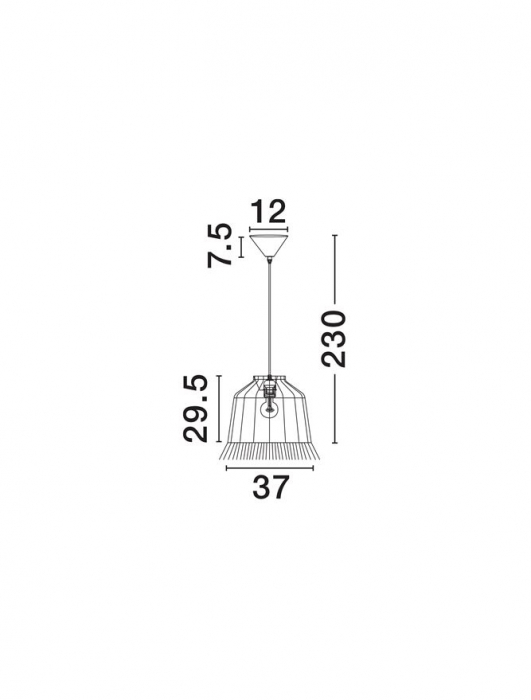 Pendul Nova Luce SORELLO 9586614 Natural Water Hyacinth & Raffia Natural & Brown Rope Sandy Black Steel Base E27 1x12W IP20 [6]