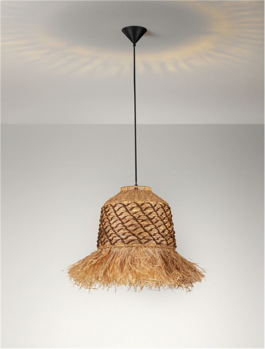 Pendul Nova Luce SORELLO 9586614 Natural Water Hyacinth & Raffia Natural & Brown Rope Sandy Black Steel Base E27 1x12W IP20 [4]