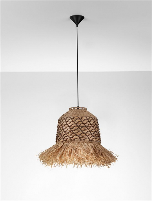 Pendul Nova Luce SORELLO 9586614 Natural Water Hyacinth & Raffia Natural & Brown Rope Sandy Black Steel Base E27 1x12W IP20 [3]