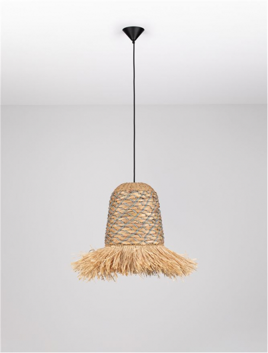 Pendul Nova Luce SORELLO 9586615 Natural Water Hyacinth & Raffia Natural & Blue Rope Sandy Black Steel Base E27 1x12W IP20 [5]