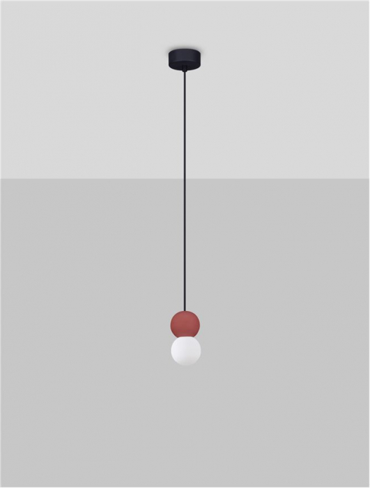 Pendul Nova Luce ZERO 9577019 Red Concrete & Opal Glass G9 1x5W IP20 [3]