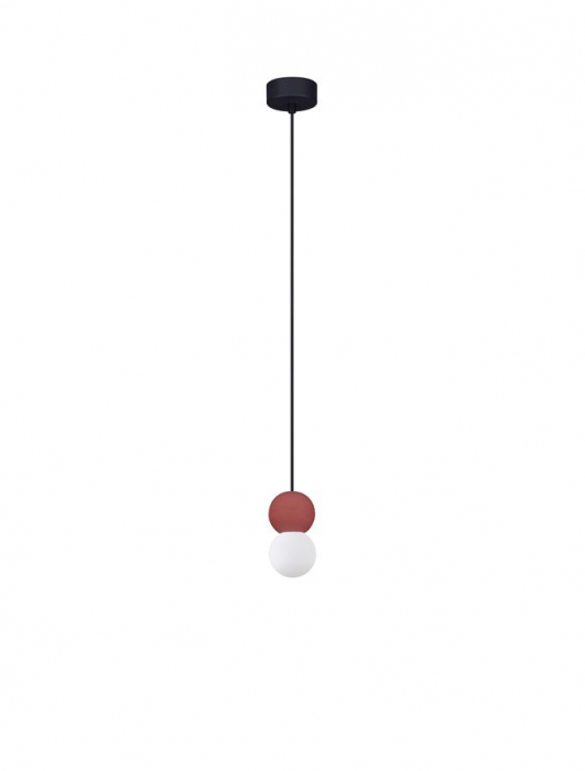 Pendul Nova Luce ZERO 9577019 Red Concrete & Opal Glass G9 1x5W IP20 [1]