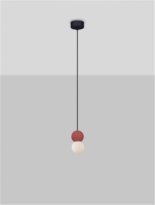Pendul Nova Luce ZERO 9577019 Red Concrete & Opal Glass G9 1x5W IP20 [4]