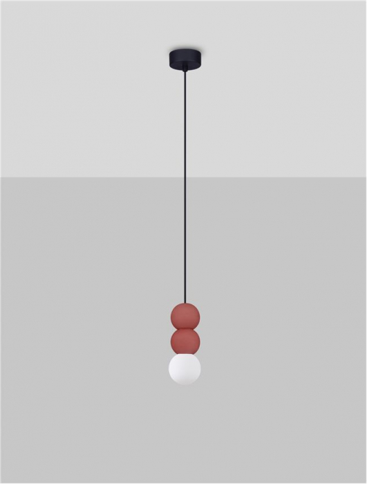 Pendul Nova Luce ZERO 9577022 Red Concrete & Opal Glass G9 1x5W IP20 [3]