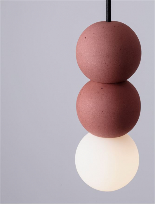 Pendul Nova Luce ZERO 9577022 Red Concrete & Opal Glass G9 1x5W IP20 [5]
