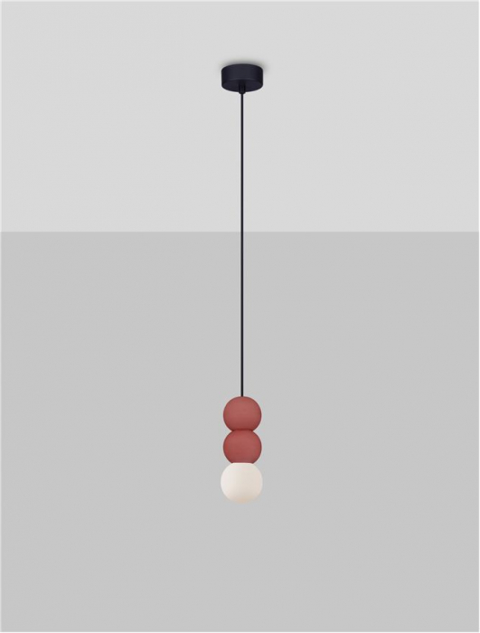 Pendul Nova Luce ZERO 9577022 Red Concrete & Opal Glass G9 1x5W IP20 [4]