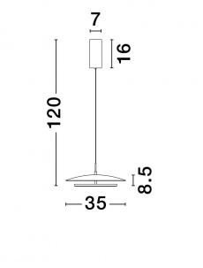 Pendul OLOS Nova Luce 9580700 LED 21 W, 918 lm, 3000K IP20 White Chrome [5]