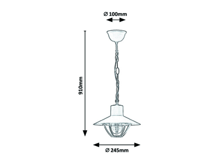 Pendul Rabalux Almada E27 aluminiu brown stil modern, IP44 7885 [3]