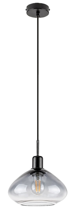 Pendul Rabalux Dvora E27 1x MAX 40W  metal sticlă negru mat IP20 [2]