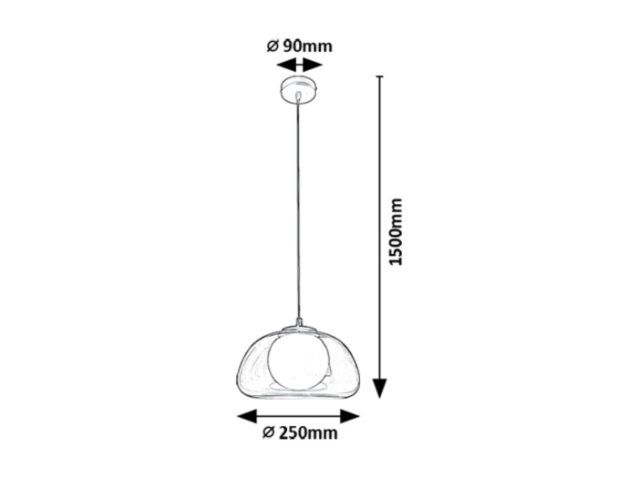 Pendul Rabalux Elowen G9 1x MAX 5W  metal sticlă negru IP20 [6]