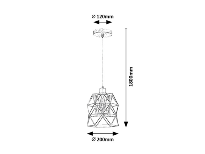 Pendul Rabalux Emrys E27 E27 1x MAX 40W metal mat black stil industrial, IP20 72111 [6]