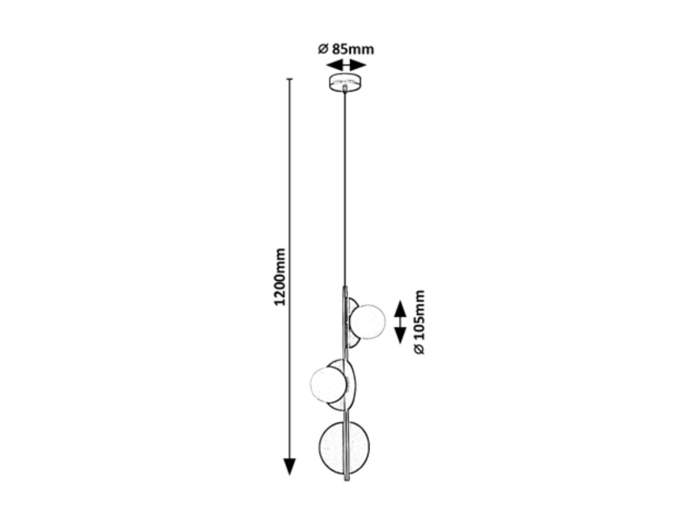 Pendul Rabalux Jules G9 3x MAX 5W  metal sticlă negru IP20 [6]