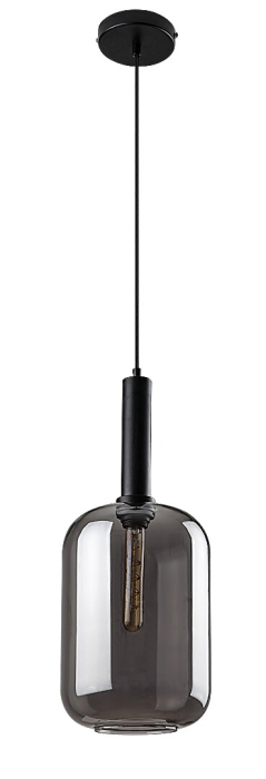 Pendul Rabalux Lissandra E27 1x MAX 40W  metal sticlă negru mat IP20 [2]