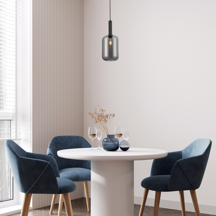 Pendul Rabalux Lissandra E27 1x MAX 40W  metal sticlă negru mat IP20 [6]