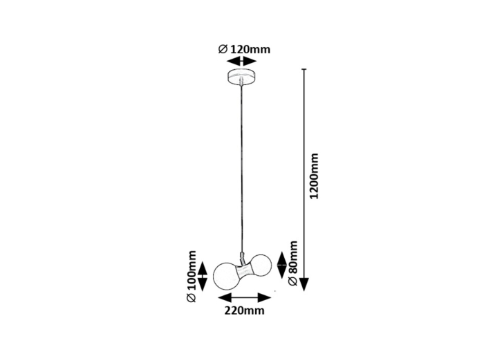 Pendul Rabalux Lition G9 2X MAX 28W  metal sticlă negru IP20 [5]
