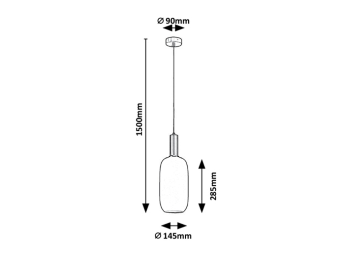 Pendul Rabalux Sinopia E27 1x MAX 60W  metal sticlă auriu IP20 [3]