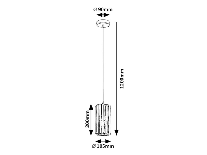 Pendul Rabalux Veness E27 E27 1x MAX 40W metal mat black stil clasic, IP20 72254 [6]