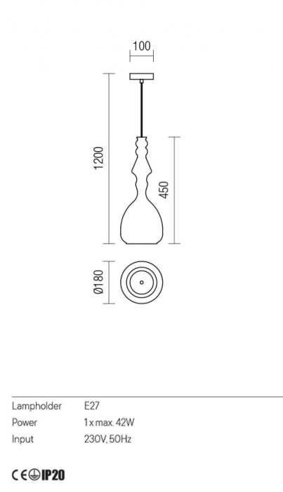 Pendul Redo AMBIX 01-2939 Coffee E27 1x60W   IP23 [2]