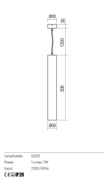 Pendul REDO CORINTH 01-3457 GU10 1x7W    Aluminiu Extrudat Negru Mat IP20 [2]