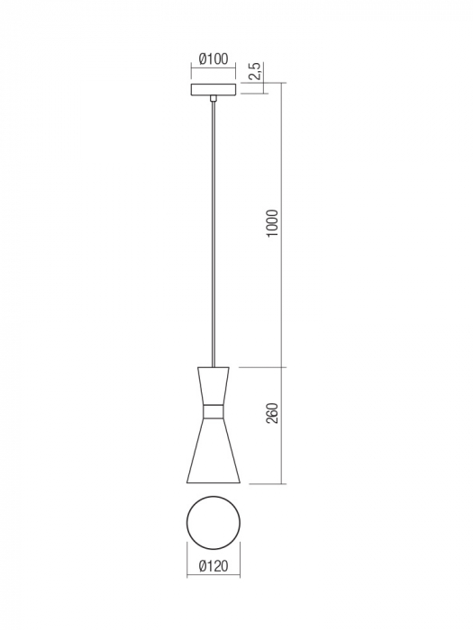 Pendul Smarter Kilt 01-2710 Metal Auriu mat/negru mat E27 1x42W   IP20 [2]