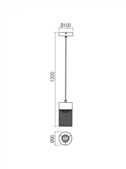 Pendul SMARTER STEM 01-3141 E27 1x42W Metal Negru mat/Lemn natur IP20 [2]