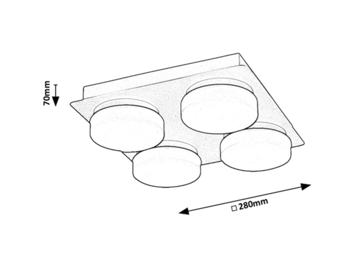 Plafoniera baie Rabalux Attichus LED 21W 1900lm 4000K metal mat black stil modern, IP44 75004 [7]