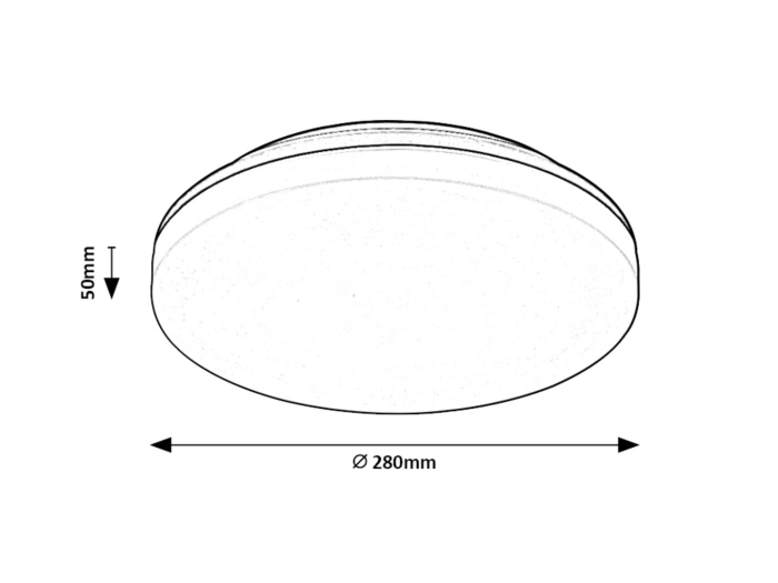 Plafoniera baie Rabalux Pernik LED 24W 2400lm 3000K plastic black stil modern, IP54 7265 [8]