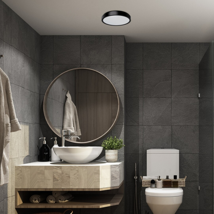 Plafoniera baie Rabalux Samira LED 18W 1380lm 4000K plastic black stil minimal, IP44 71252 [8]
