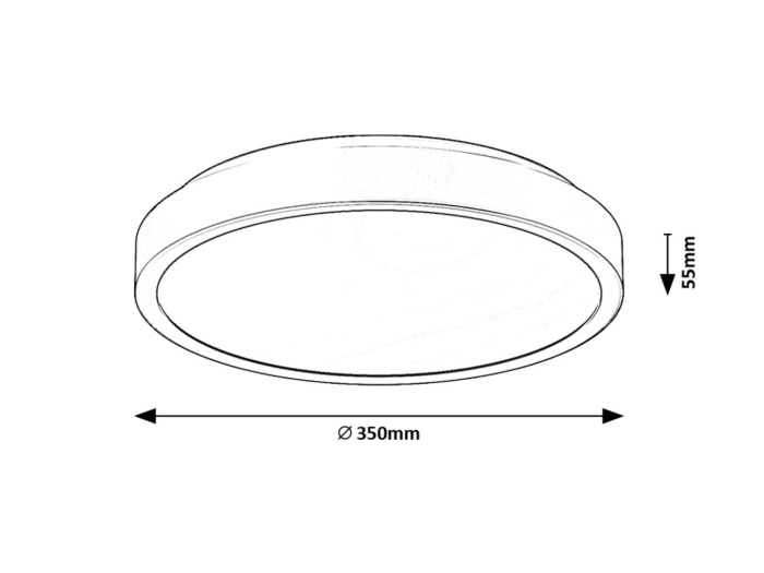 Plafoniera baie Rabalux Samira LED 36W 2900lm 4000K plastic plastic negru alb IP44 [3]