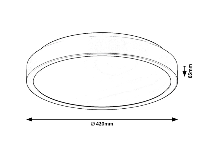 Plafoniera baie Rabalux Samira LED 48W 3100lm 4000K plastic black stil minimal, IP44 71254 [7]