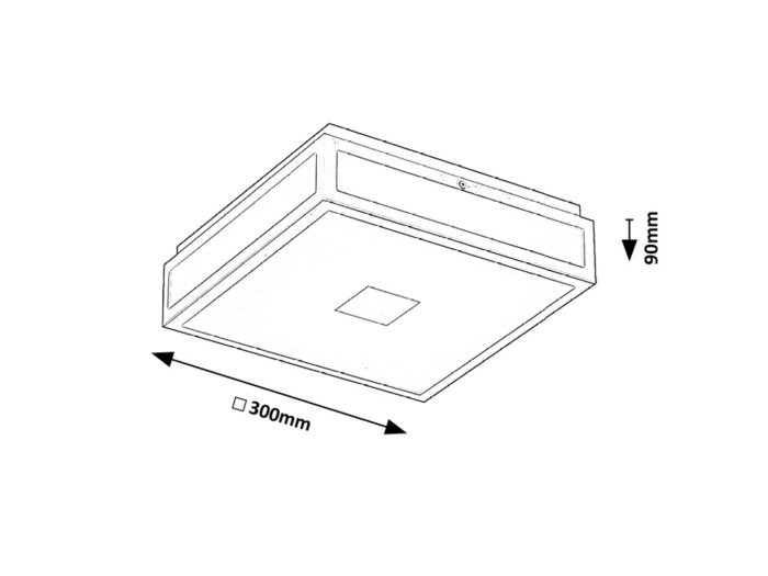 Plafoniera baie Rabalux Zoya LED 18W 1350lm 4000K metal sticlă negru alb IP44 [8]