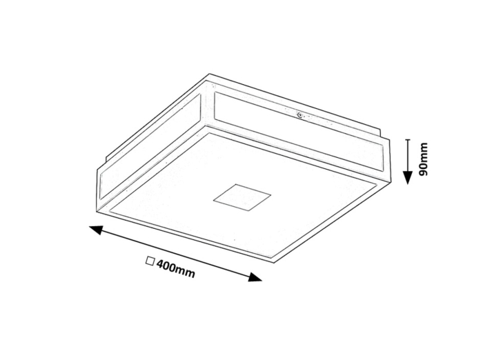 Plafoniera baie Rabalux Zoya LED 24W 1700lm 4000K metal sticlă negru alb IP44 [6]