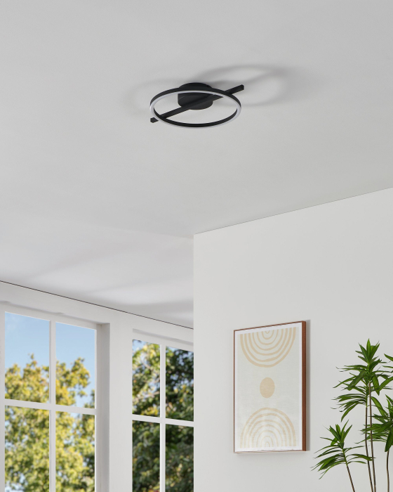 Plafoniera EGLO Amandolo 901113 LED 17W 2700-6500K 1900lm 220-240V,50/60Hz L 400mm x l 300mm x H 65mm aluminiu/otel negru plastic alb IP20 [4]