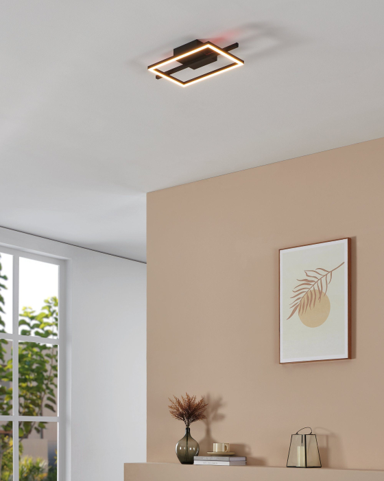 Plafoniera EGLO Amandolo 901115 LED 17W 2700-6500K 1900lm 220-240V,50/60Hz L 400mm x l 200mm x H 65mm aluminiu/otel negru plastic alb IP20 [5]