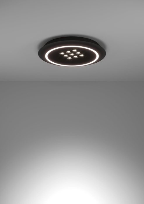Plafoniera EGLO Balazote 901191 LED;LED 1X20,5W;9X0,9W 2700-6500K 2300lm 220-240V,50/60Hz H 50mm x Ø380mm otel negru plastic alb IP20 [4]