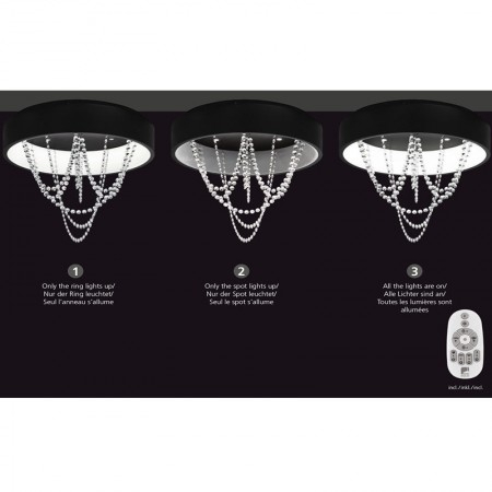 Plafoniera Eglo Berlona, negru mat, LED, 32.4W, 4000 lumeni, alb cald 3000K, 59.5 cm, 39762 [2]