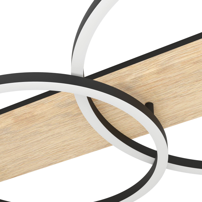 Plafoniera EGLO Boyal 901716 LED;LED 1X12W;1X12W 3000K 1700;1700lm 220-240V,50/60Hz L 780mm x l 400mm x H 90mm otel/lemn negru/maro plastic alb IP20 [3]