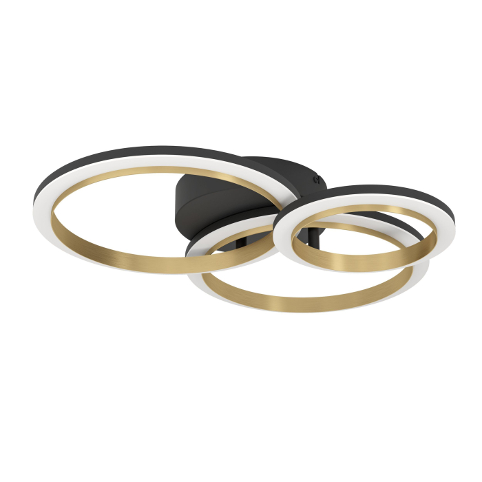 Plafoniera EGLO Calliera 901224 LED 20W 4000K 2500lm 220-240V,50/60Hz L 490mm x l 445mm x H 110mm plastic/otel negru/alama plastic alb IP20 [1]