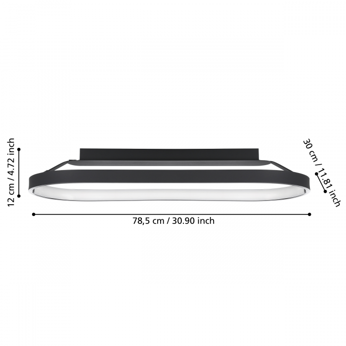 Plafoniera EGLO Codriales LED 27W 3000K 4000lm Aluminiu Black IP20 [2]