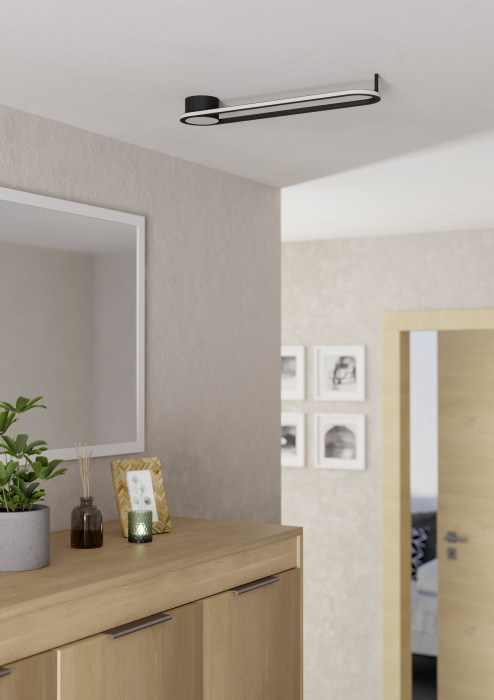 Plafoniera EGLO Collecorvino 902151 LED 24W 2700K, 4000K, 6500K 2400lm 220-240V,50/60Hz L 500mm x l 125mm x H 60mm aluminiu/otel negru plastic alb IP20 [3]