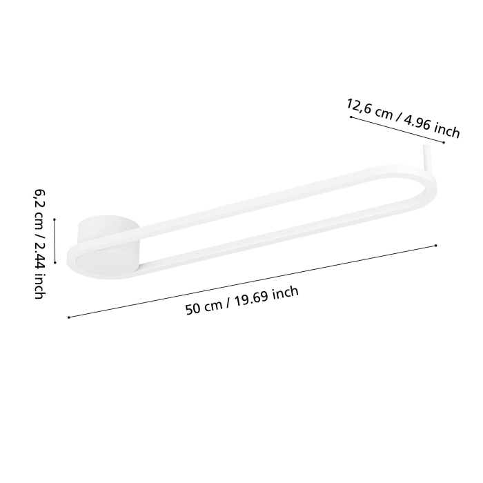 Plafoniera EGLO Collecorvino 902152 LED 24W 2700K, 4000K, 6500K 2400lm 220-240V,50/60Hz L 500mm x l 125mm x H 60mm aluminiu/otel alb plastic alb IP20 [3]