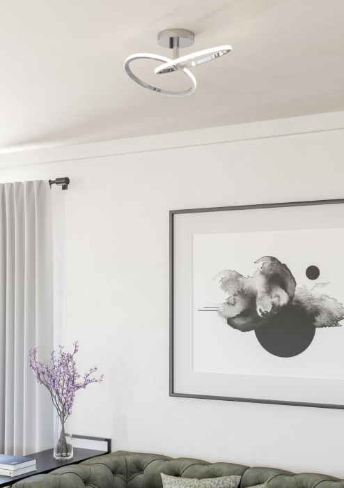 Plafoniera EGLO Congiunti 902145 LED 12W 2700K, 4000K, 6500K 1500lm 220-240V,50/60Hz L 465mm x l 280mm x H 140mm otel crom plastic alb IP20 [4]