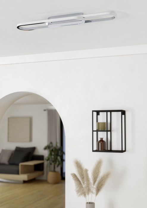 Plafoniera EGLO Conivarena 902161 LED 20W 2700K, 4000K, 6500K 2500lm 220-240V,50/60Hz L 690mm x l 170mm x H 55mm aluminiu/otel crom plastic alb IP20 [3]