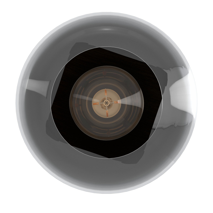 Plafoniera EGLO Filago 900825 E27 1X40W 220-240V,50/60Hz H 200mm x Ø145mm otel/lemn maro sticla negru gri transparenta IP20 [5]